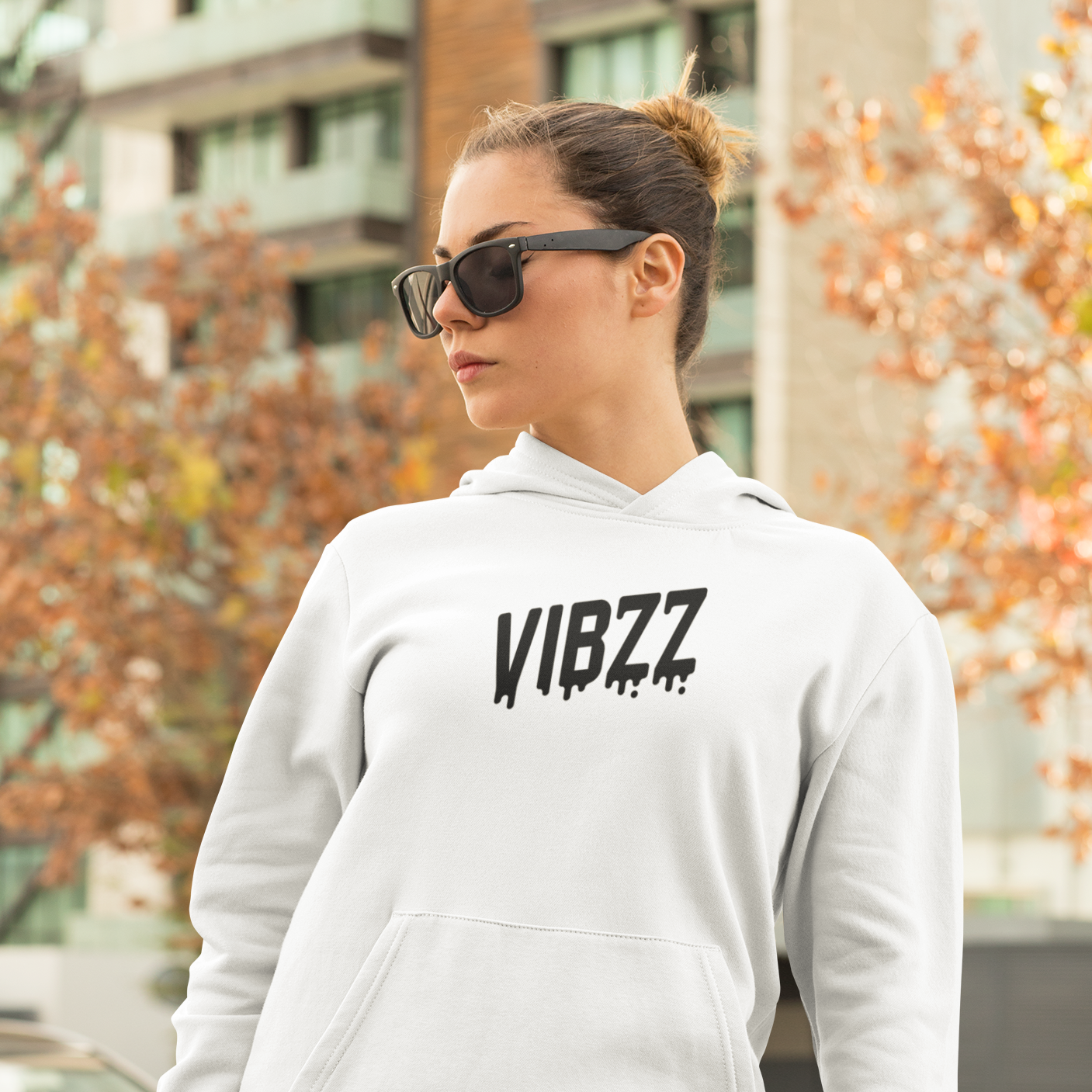 Vibzz Hoodie Black on White