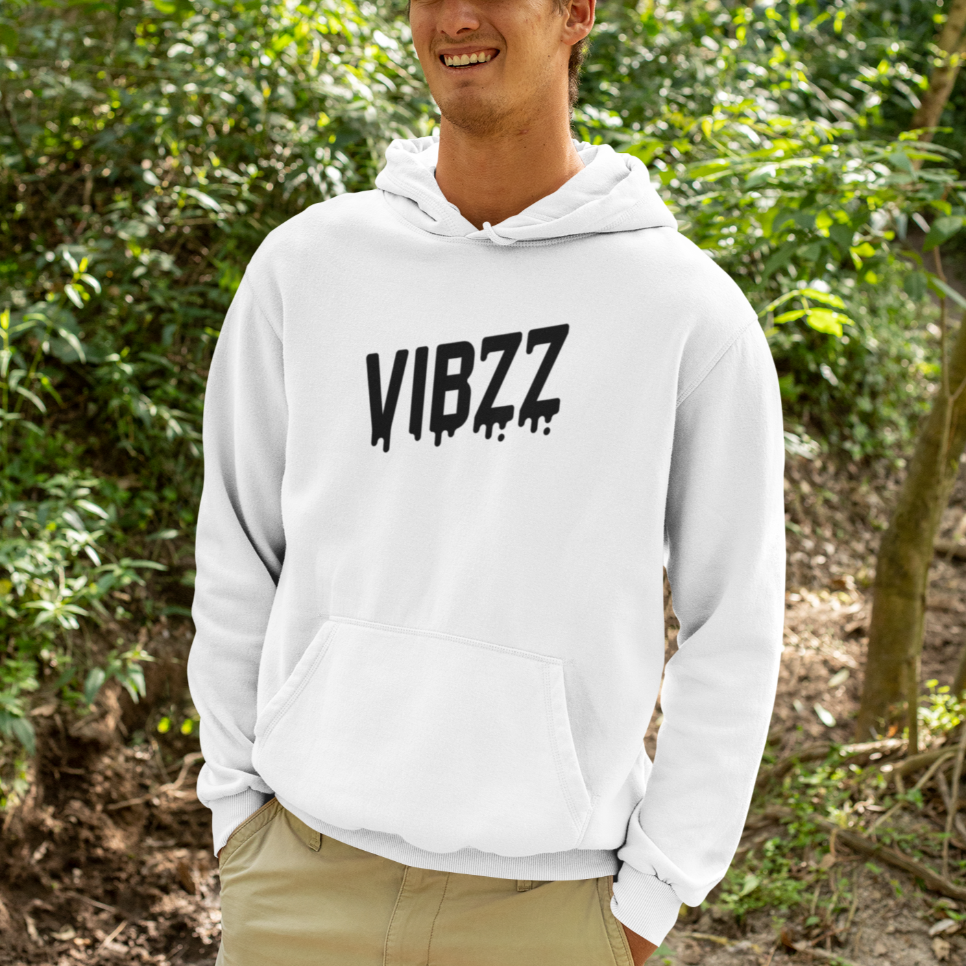 Vibzz Hoodie Black on White